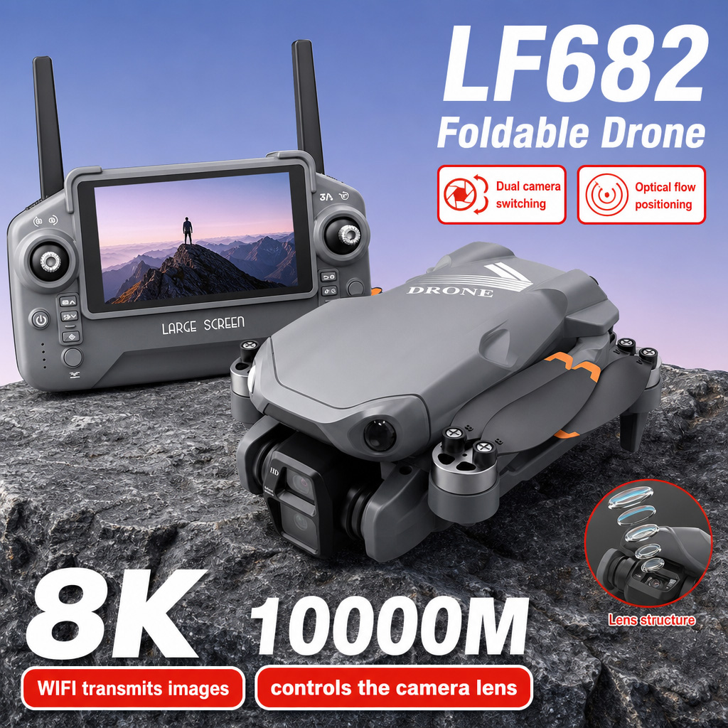 Drone Camera Mount - Luftbild-Drohne LF682 mit 8K HD Dual-Kameras,